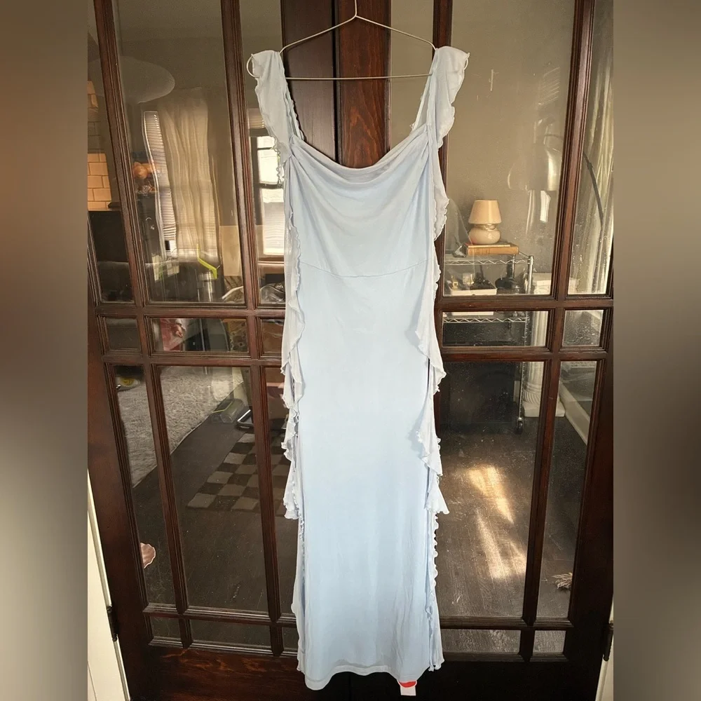 Cider Light Blue Ruffled Dress - Picture 1 of 5